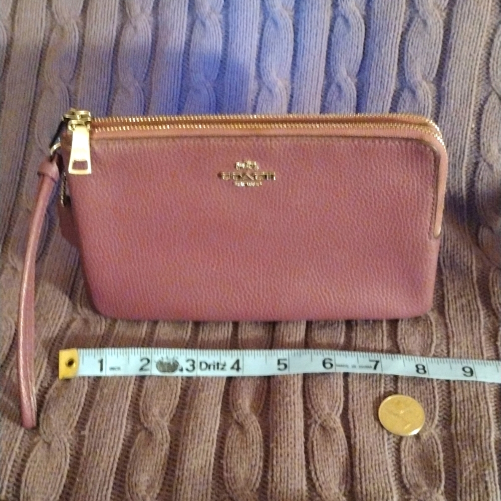 Coach double corner zip wallet